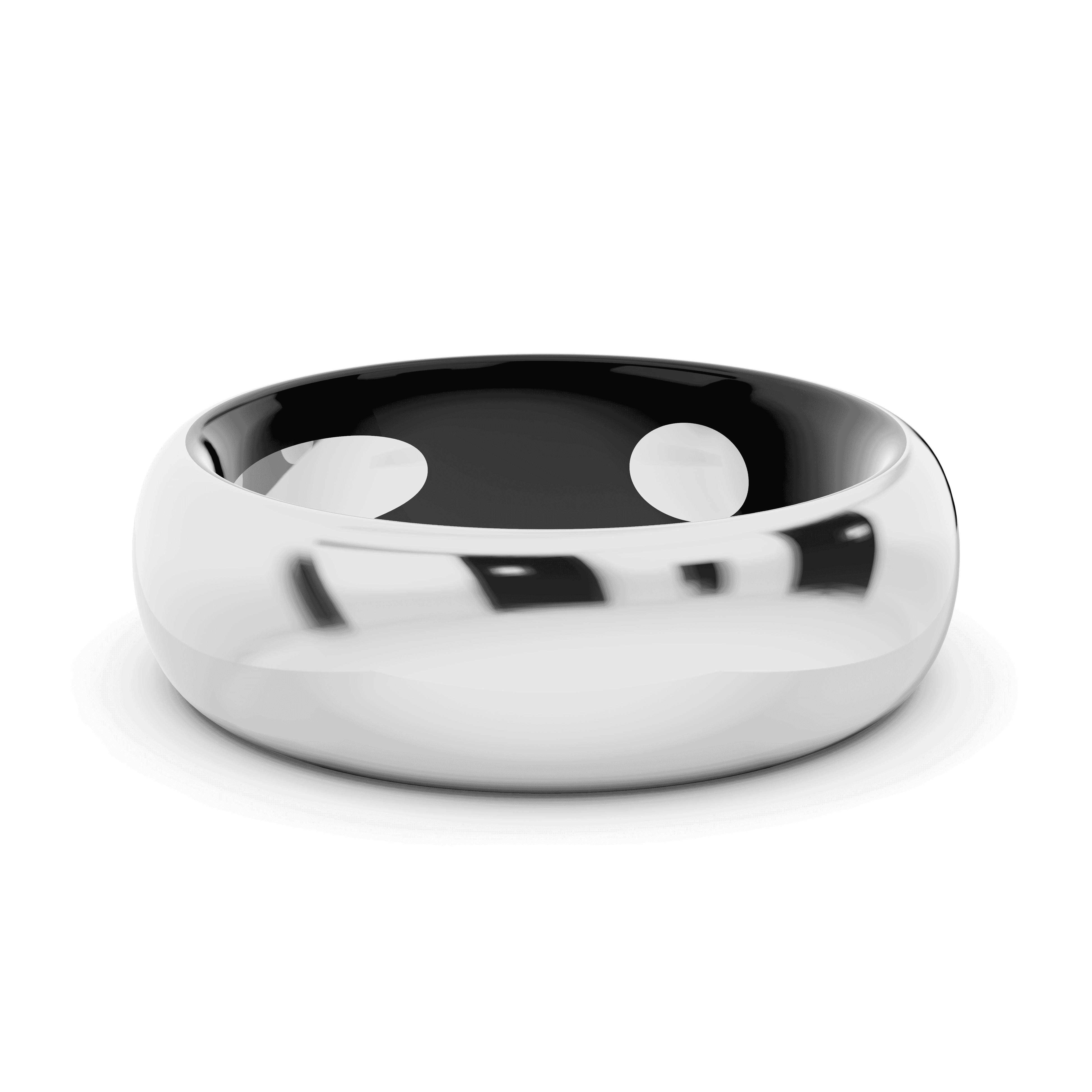 Black Ceramic Interior Comfort-Fit Gold Band (6mm)