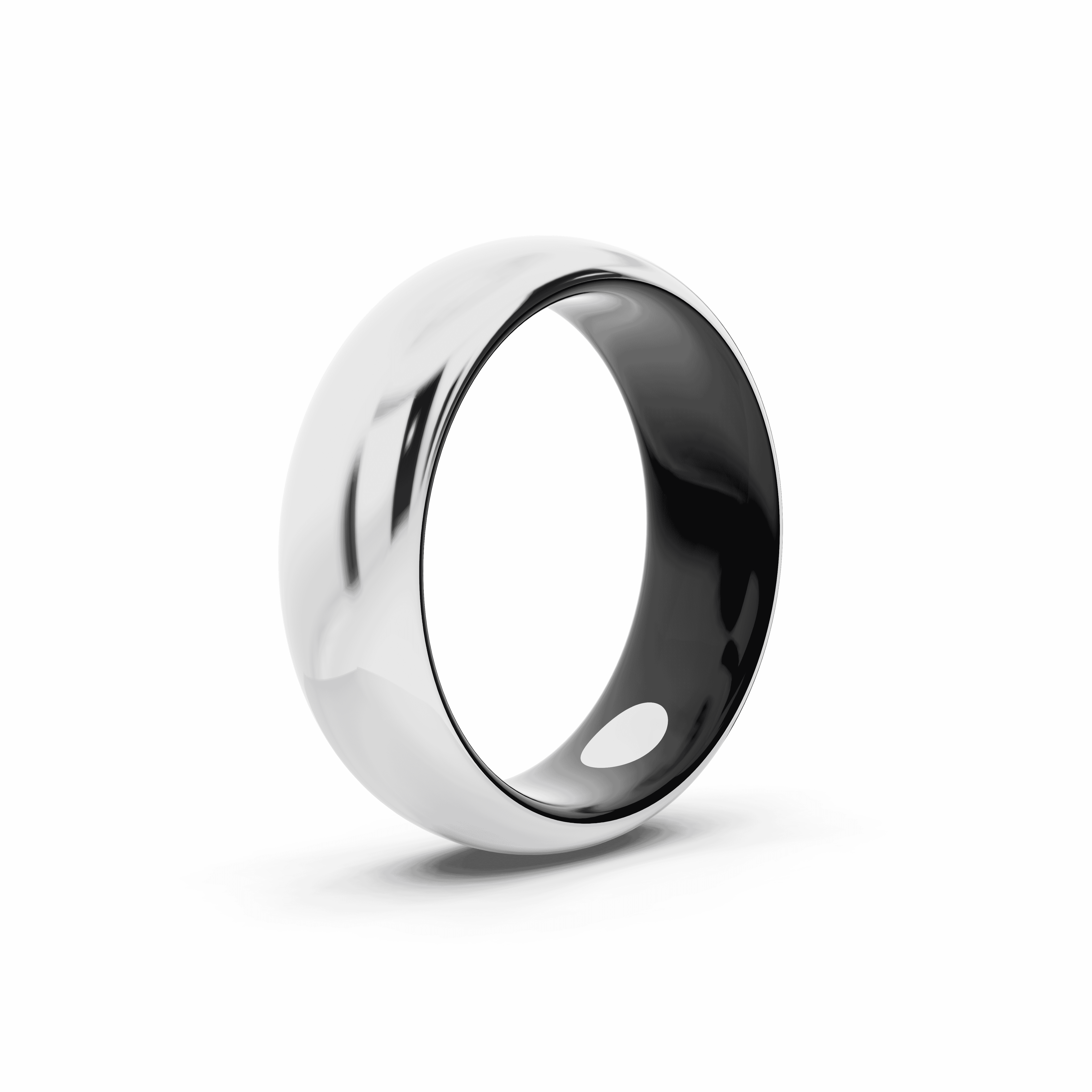 Black Ceramic Interior Comfort-Fit Gold Band (6mm)