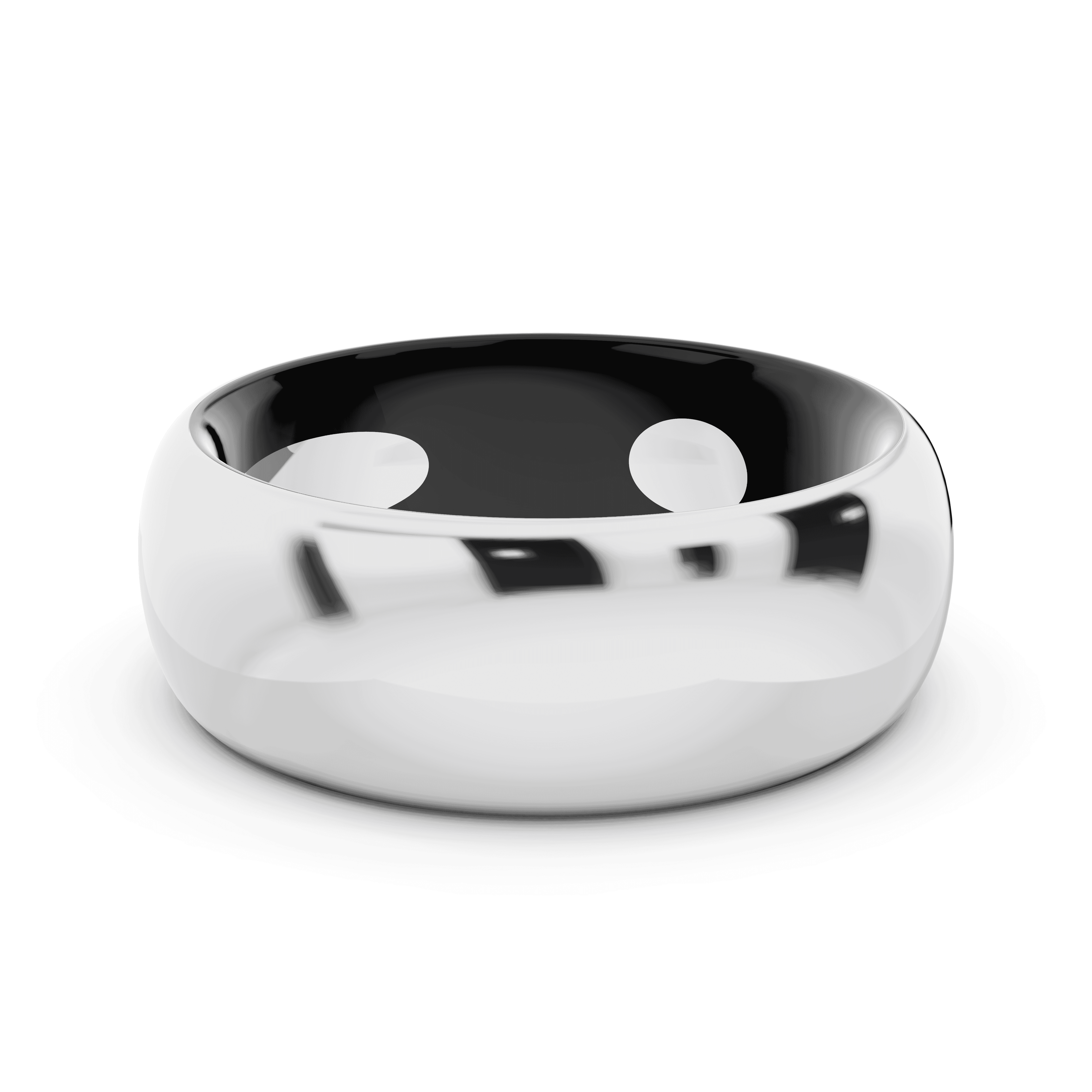 Black Ceramic Interior Comfort-Fit Gold Band (7mm)