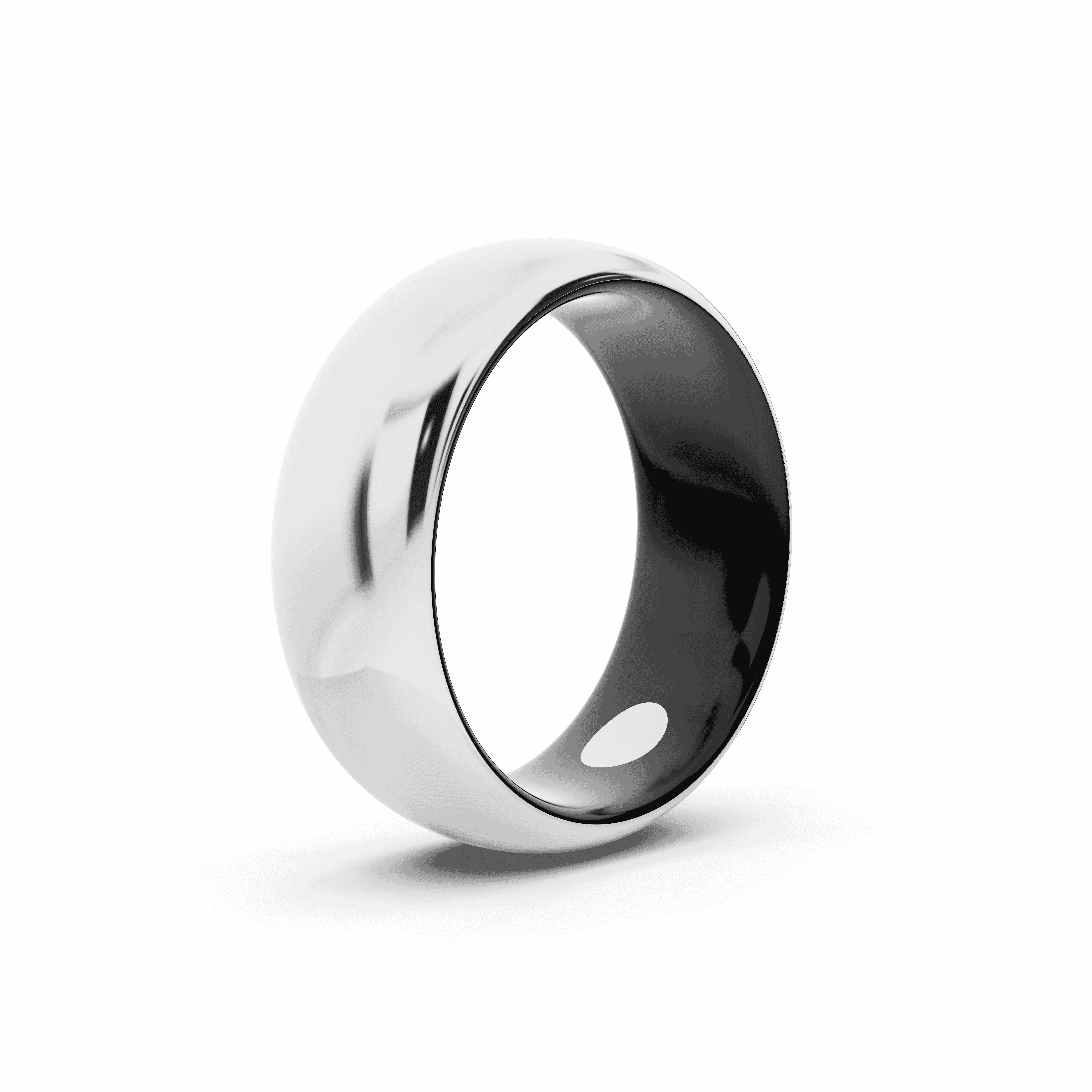 Black Ceramic Interior Comfort-Fit Gold Band (7mm)
