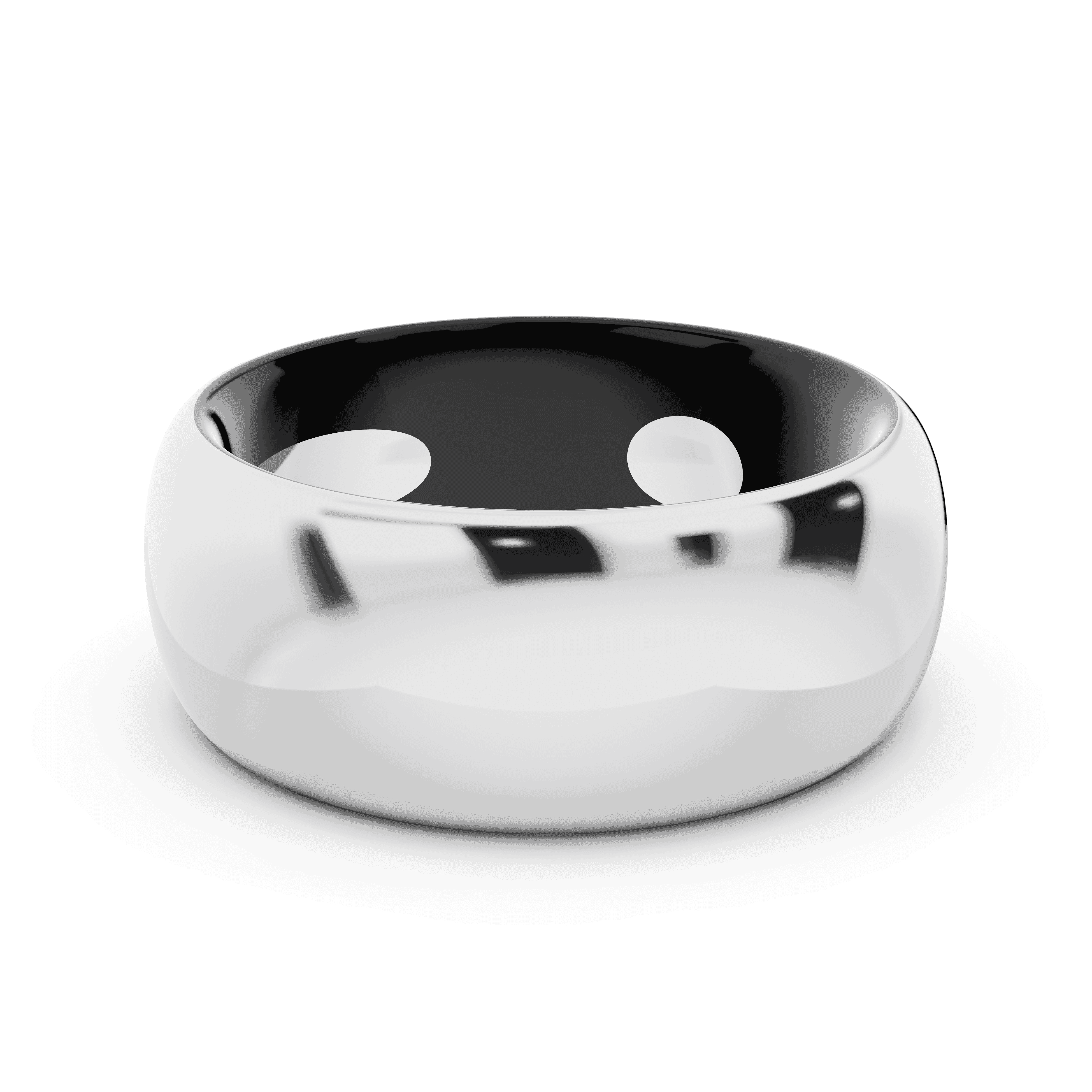 Black Ceramic Interior Comfort-Fit Gold Band (8mm)