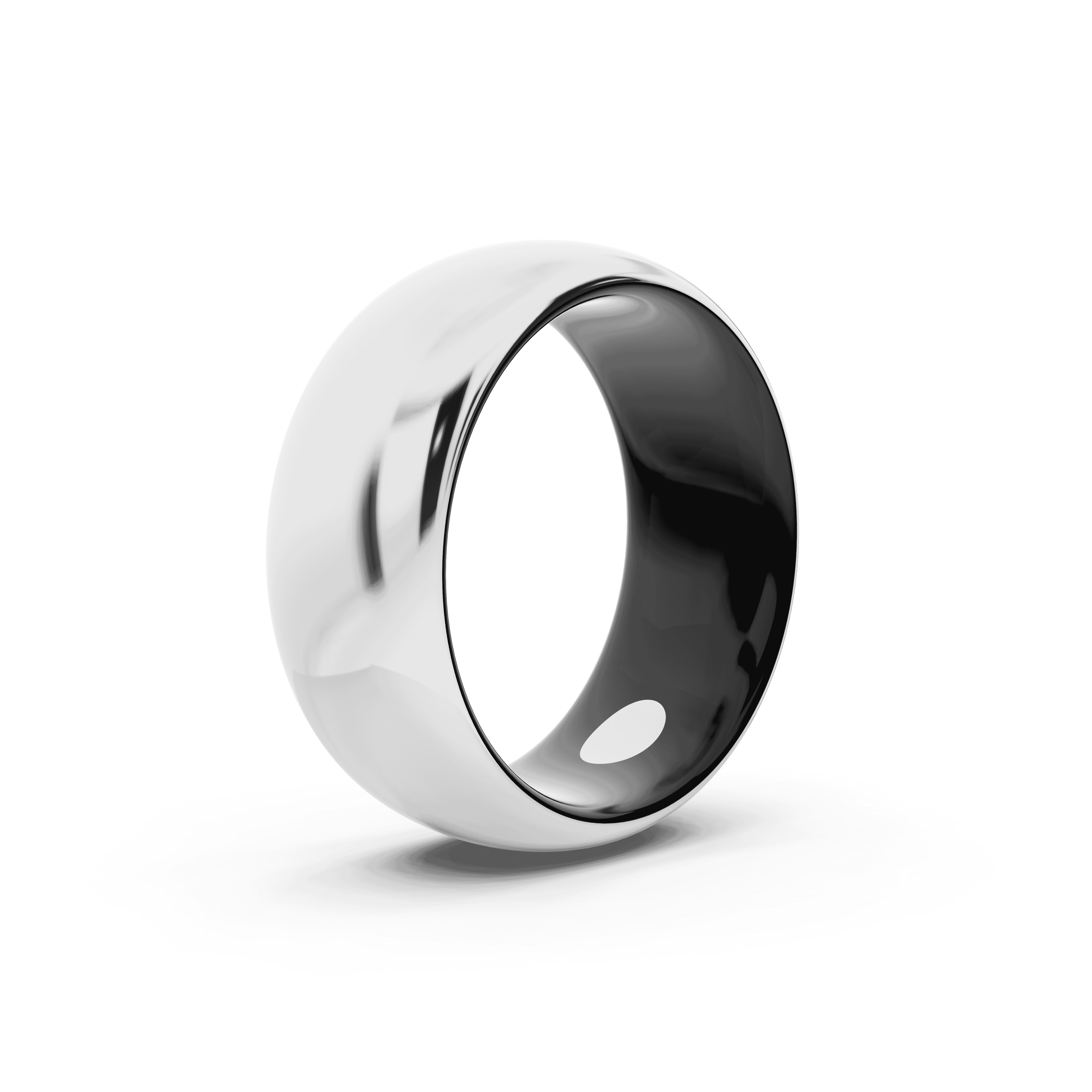 Black Ceramic Interior Comfort-Fit Gold Band (8mm)
