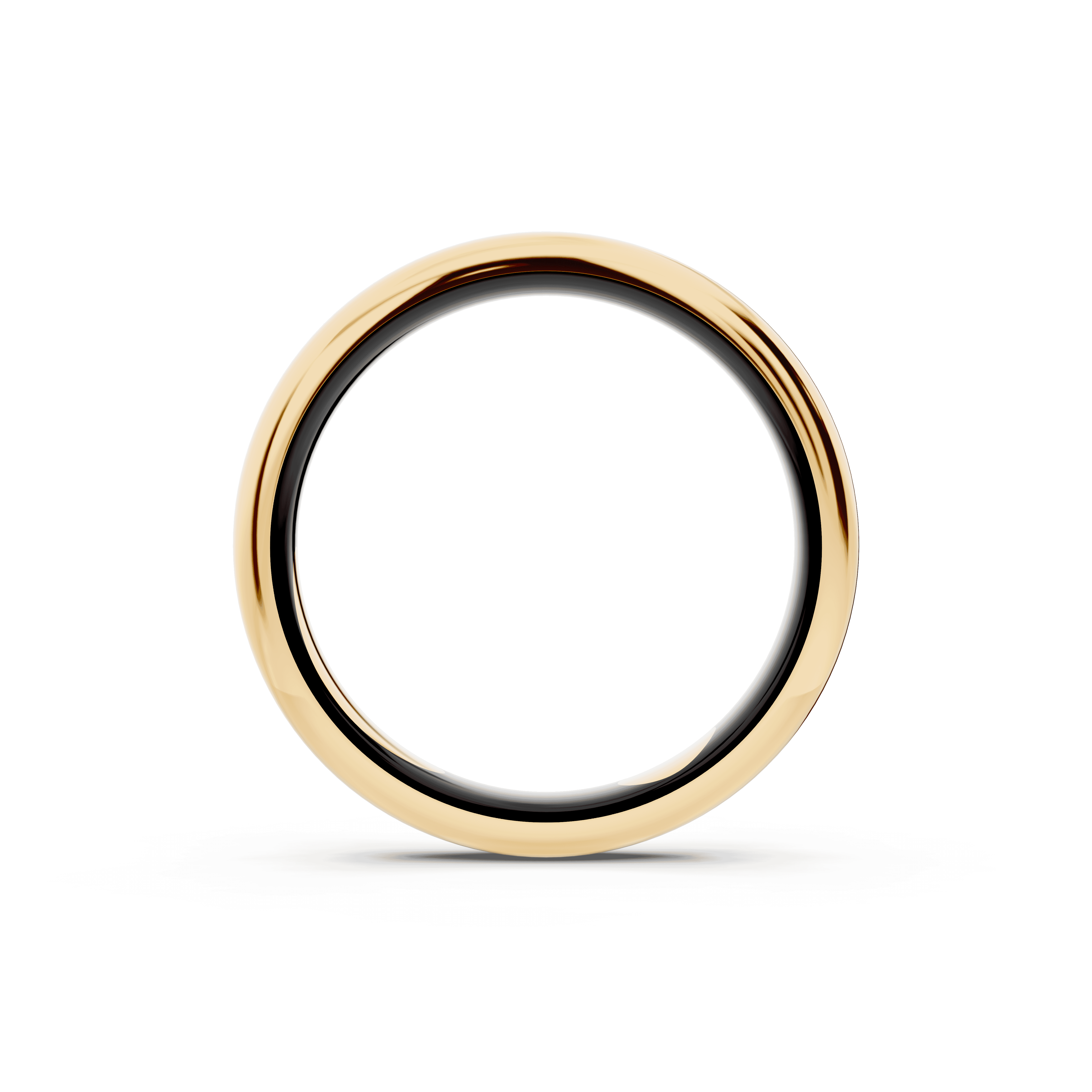 Black Ceramic Interior Comfort-Fit Gold Band (3mm)