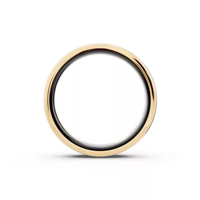 Black Ceramic Interior Comfort-Fit Gold Band (5mm)