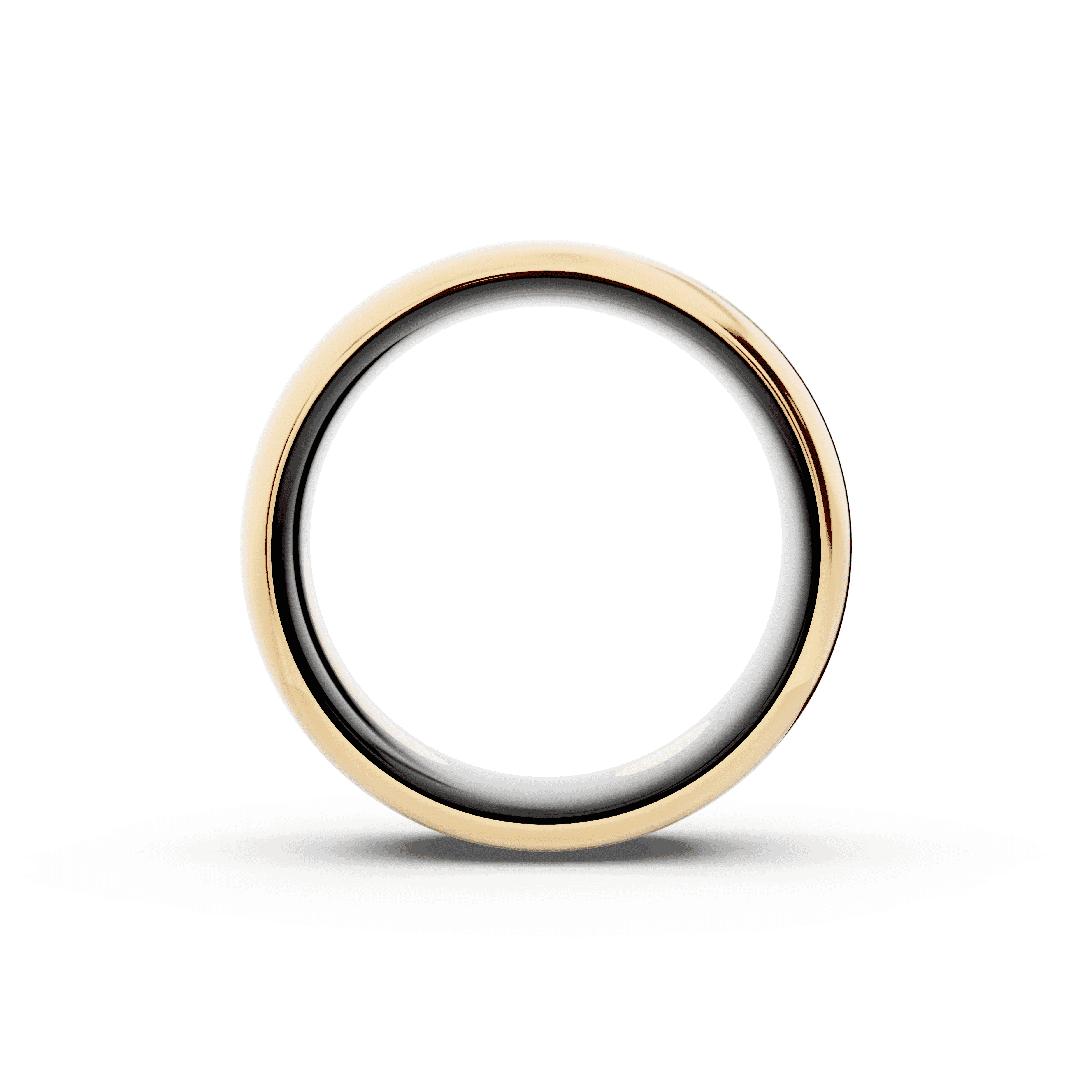 Black Ceramic Interior Comfort-Fit Gold Band (8mm)