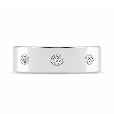 Flush Set Oval Diamond Band (7mm)