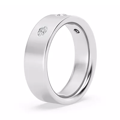 Flush Set Oval Diamond Band (7mm)
