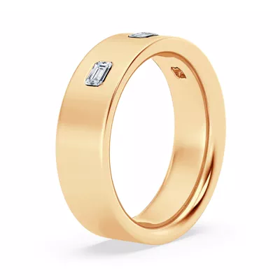 Flush Set Emerald-Cut Diamond Band (7mm)