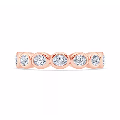 East-West Oval Diamond Bezel Band