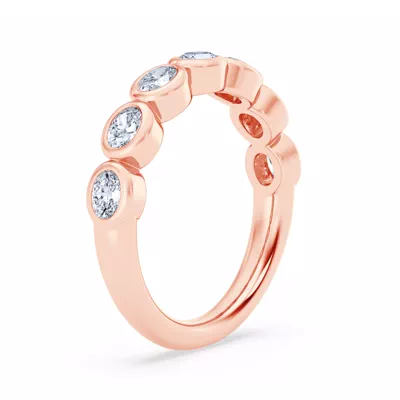 East-West Oval Diamond Bezel Band
