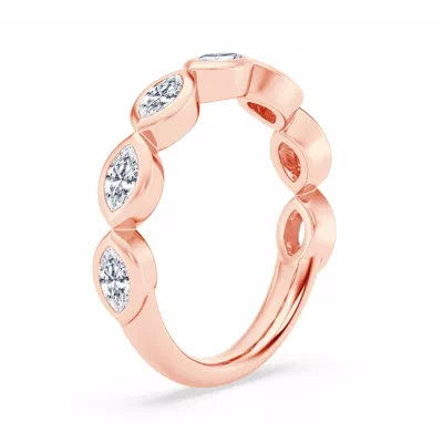 East-West Marquise Diamond Bezel Band