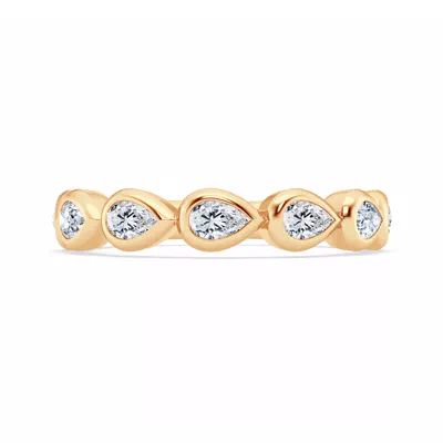 East-West Pear-Shaped Diamond Bezel Band