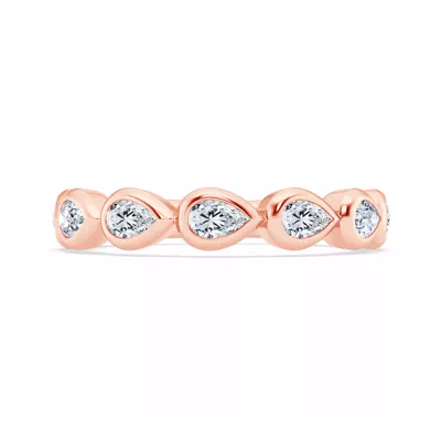 East-West Pear-Shaped Diamond Bezel Band