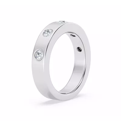 Flush Set Round Diamond Band