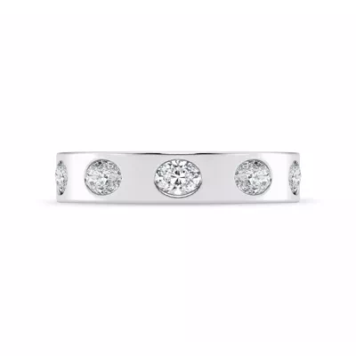 Flush Set Oval Diamond Band