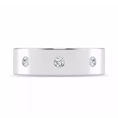 Flush Set Round Lab Diamond Band (7mm)