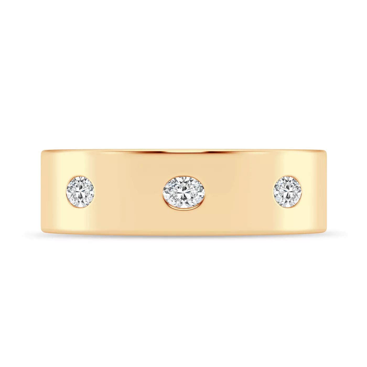 Flush Set Oval Lab Diamond Band (7mm)