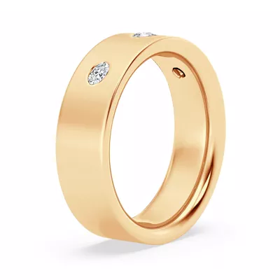 Flush Set Oval Lab Diamond Band (7mm)