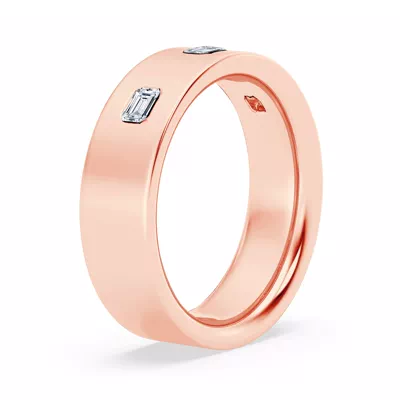 Flush Set Emerald-Cut Lab Diamond Band (7mm)