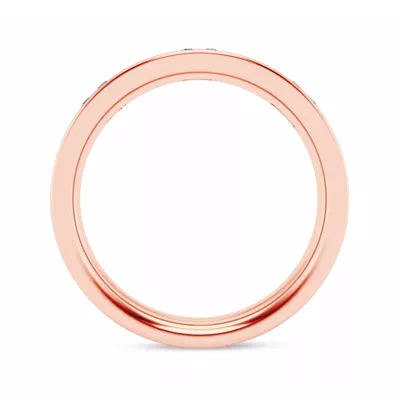 Flush Set Emerald-Cut Lab Diamond Band (7mm)