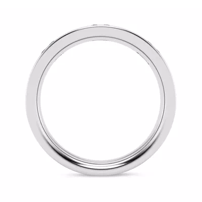 Flush Set Emerald-Cut Lab Diamond Band (7mm)