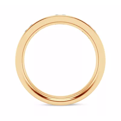 Flush Set Emerald-Cut Lab Diamond Band (7mm)