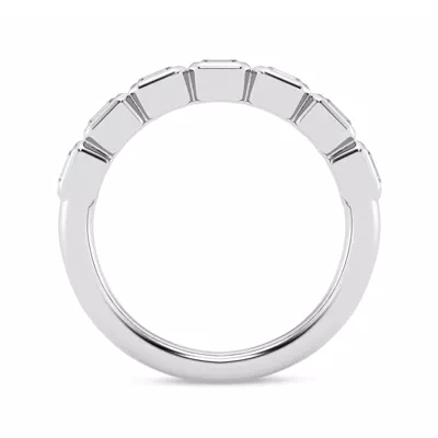 East-West Emerald-Cut Lab Diamond Bezel Band