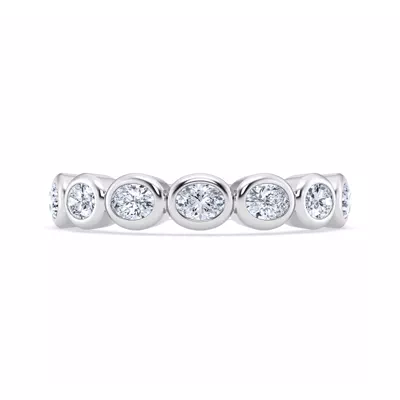 East-West Oval Lab Diamond Bezel Band
