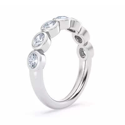 East-West Oval Lab Diamond Bezel Band