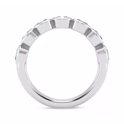 East-West Oval Lab Diamond Bezel Band
