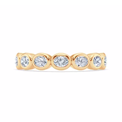 East-West Oval Lab Diamond Bezel Band