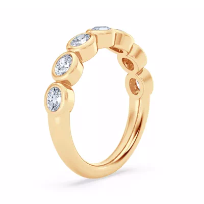 East-West Oval Lab Diamond Bezel Band
