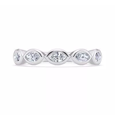 East-West Marquise Lab Diamond Bezel Band