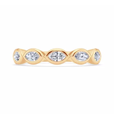 East-West Marquise Lab Diamond Bezel Band