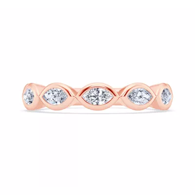 East-West Marquise Lab Diamond Bezel Band
