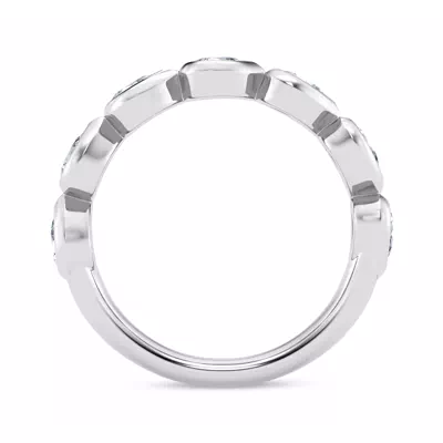 East-West Pear-Shaped Lab Diamond Bezel Band