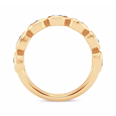 East-West Pear-Shaped Lab Diamond Bezel Band