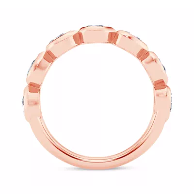 East-West Pear-Shaped Lab Diamond Bezel Band
