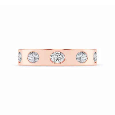 Flush Set Oval Lab Diamond Band