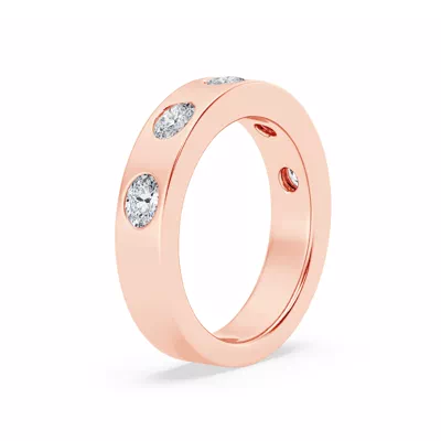 Flush Set Oval Lab Diamond Band