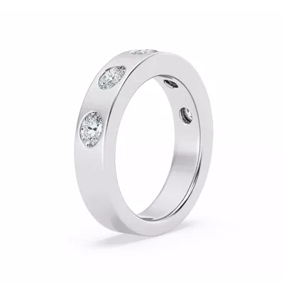Flush Set Oval Lab Diamond Band
