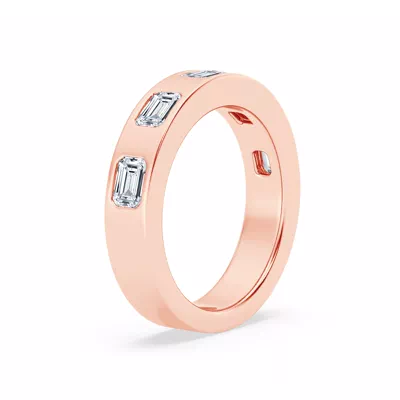 Flush Set Emerald-Cut Lab Diamond Band
