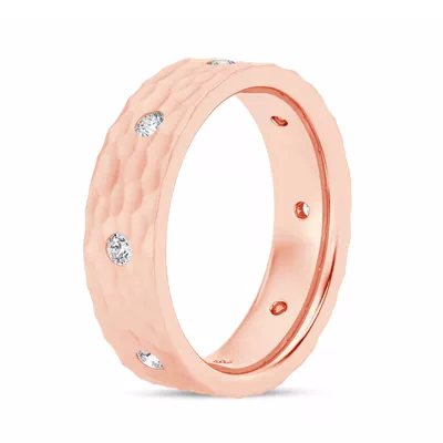 Hammered Diamond Lab Eternity Band (6mm)