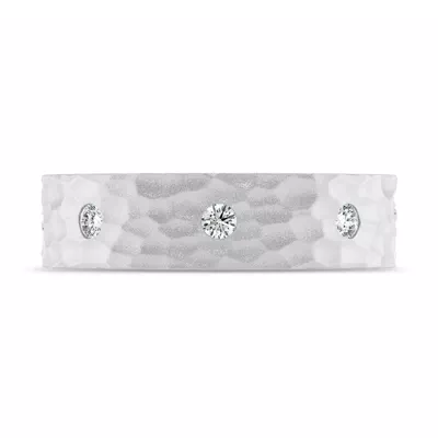 Hammered Diamond Lab Eternity Band (6mm)