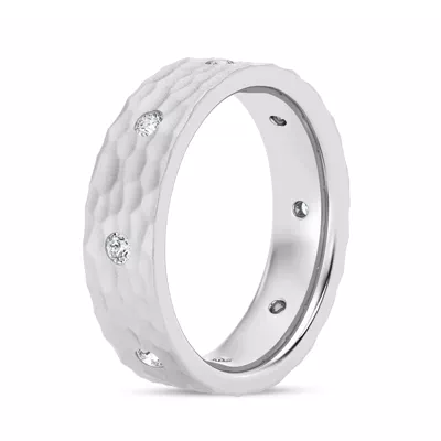 Hammered Diamond Lab Eternity Band (6mm)