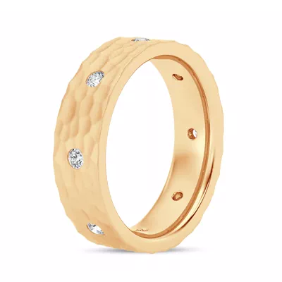 Hammered Diamond Lab Eternity Band (6mm)