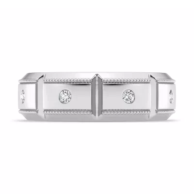 Milgrain Brick Lab Diamond Eternity Band (6.8mm)