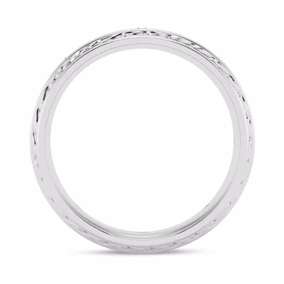 Engraved Lab Diamond Beveled Eternity Band (8mm)