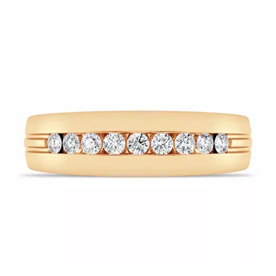 Channel-Set Grooved Lab Diamond Band (6.4mm)
