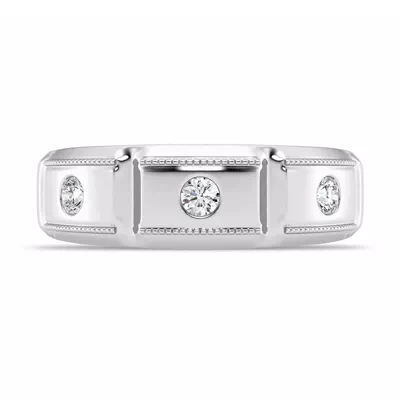Milgrain Brick Lab Diamond Band (7.00mm)